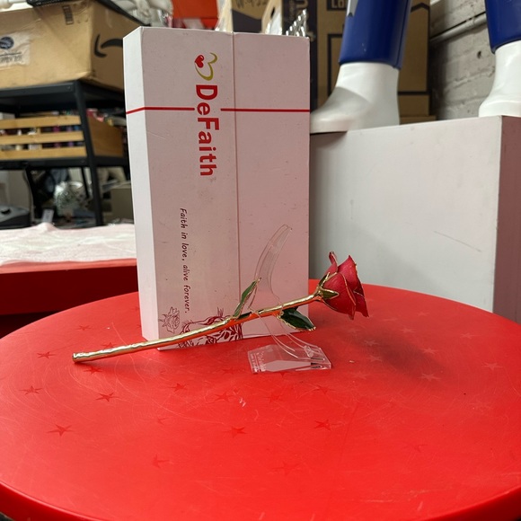 Yamore Gift for Her, 24k Gold Dipped Real Rose, Forever Preserved Red Rose - Picture 1 of 5